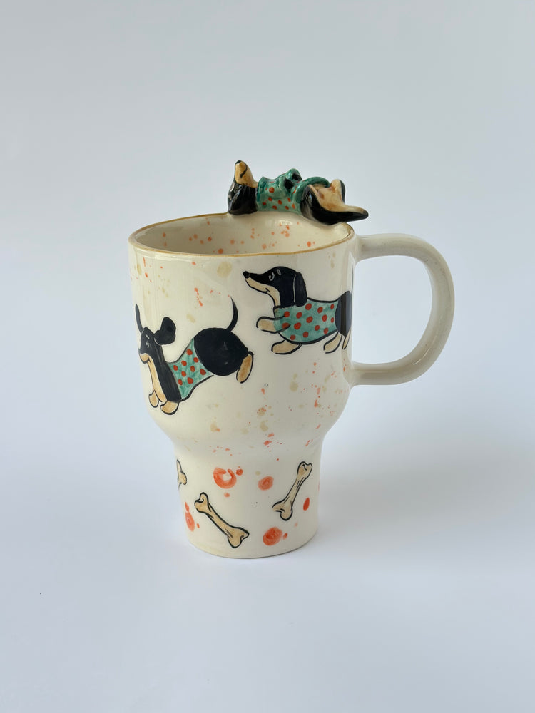 Dachshund dog handmade ceramic mug