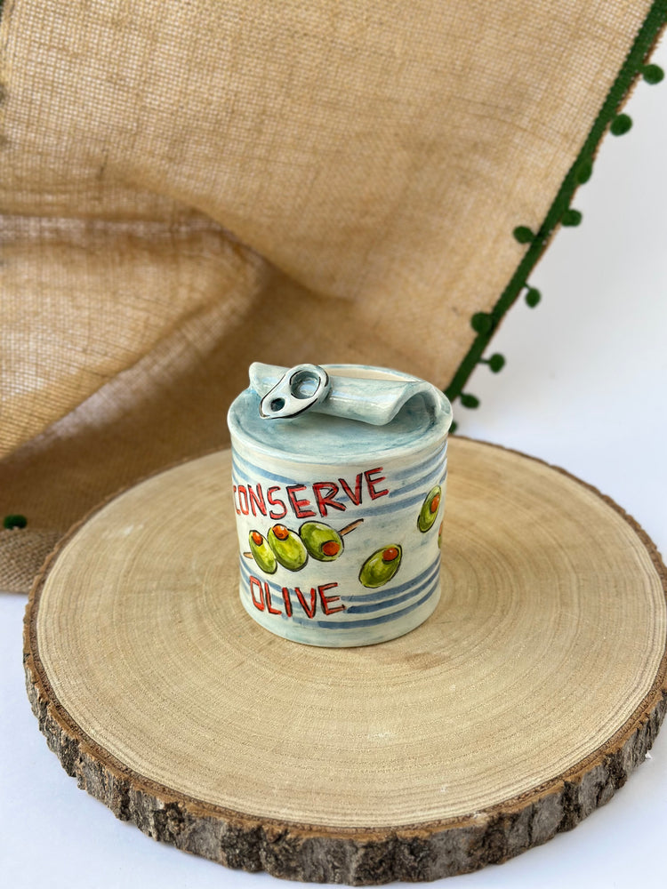 Canned goods handmade ceramic mug