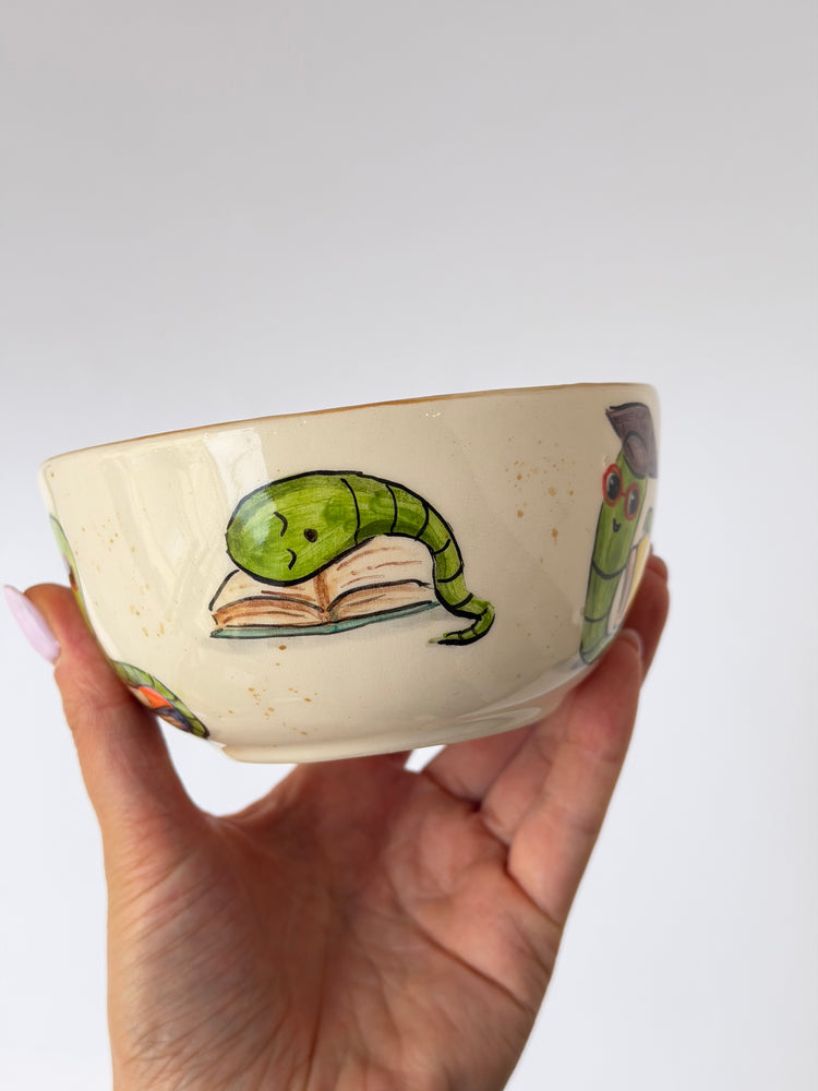 Bookworm handmade ceramic mug
