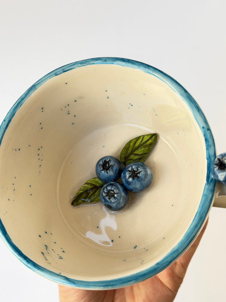 Blueberry handmade ceramic mug