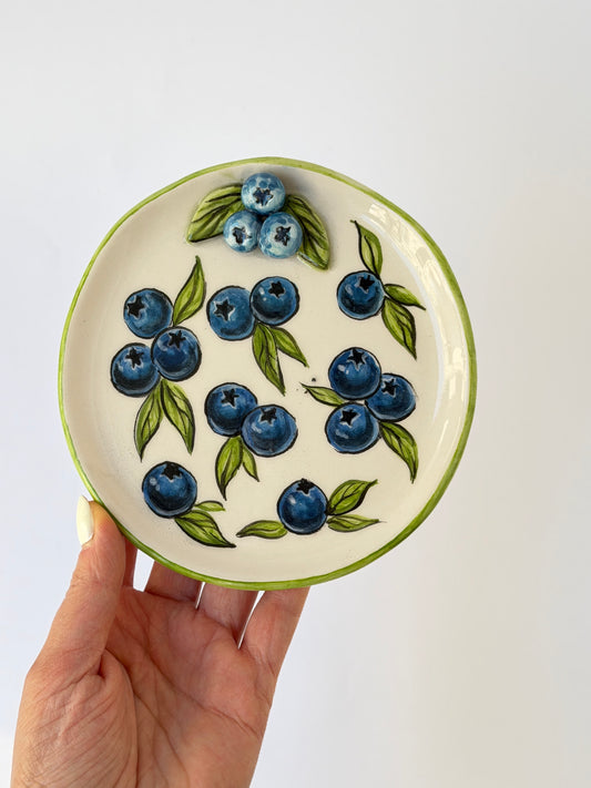 Blueberry handmade ceramic plate