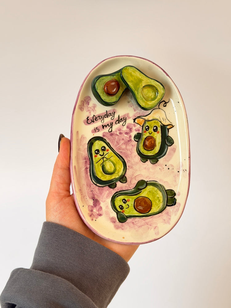 Avocado handmade ceramic plate