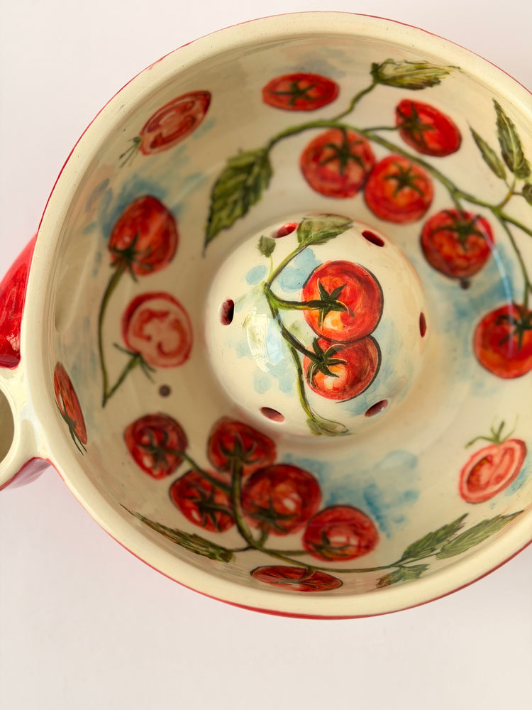 Tomato handmade ceramic washing bowl