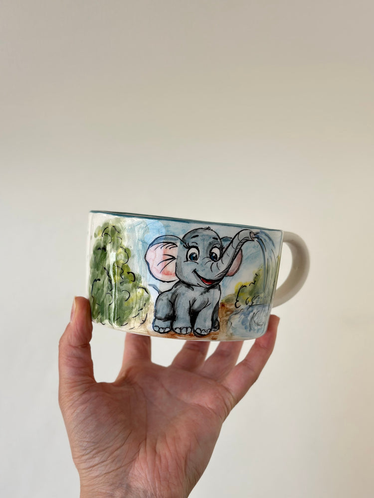 Elephant handmade mug