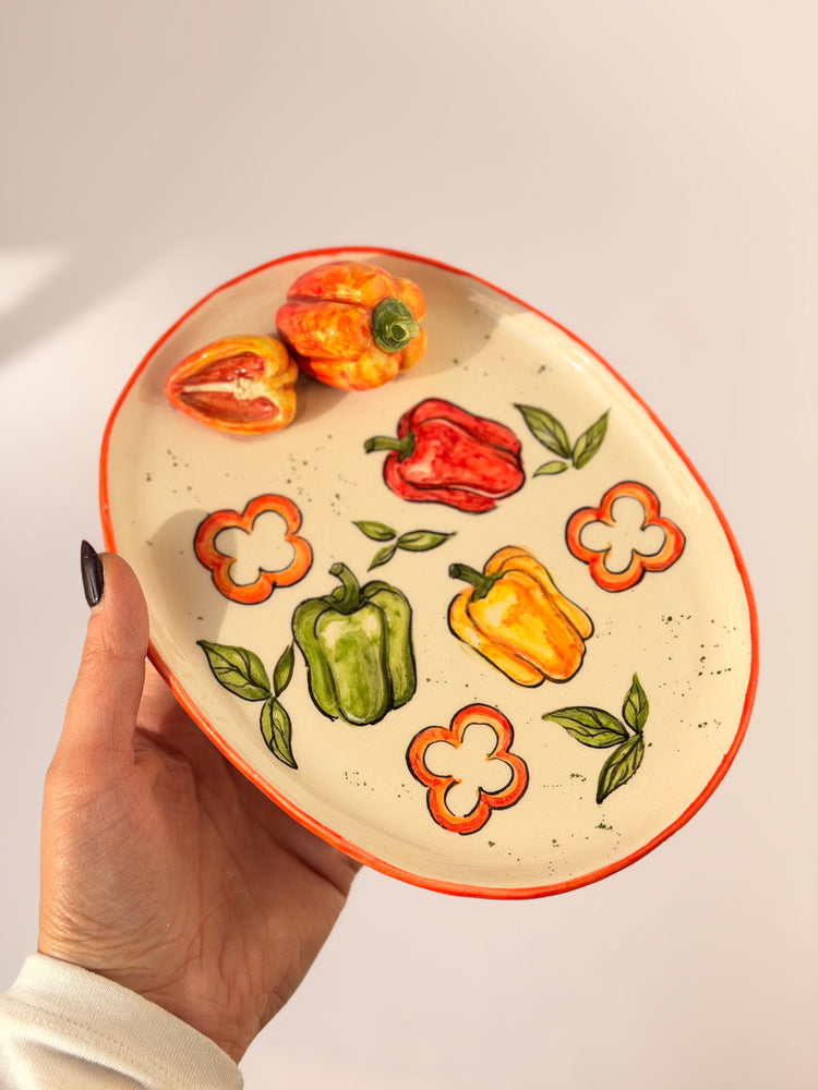 Pepper handmade ceramic plate