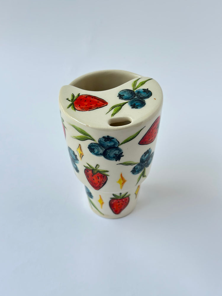 Handmade takeaway ceramic mug