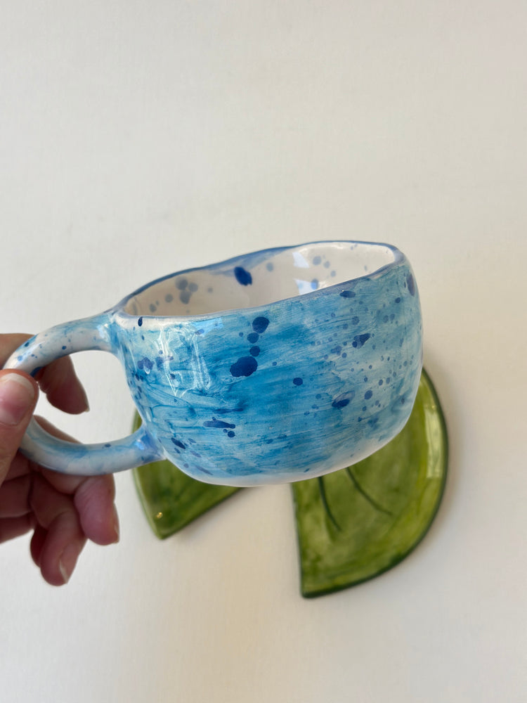 Frog handmade cup and plate