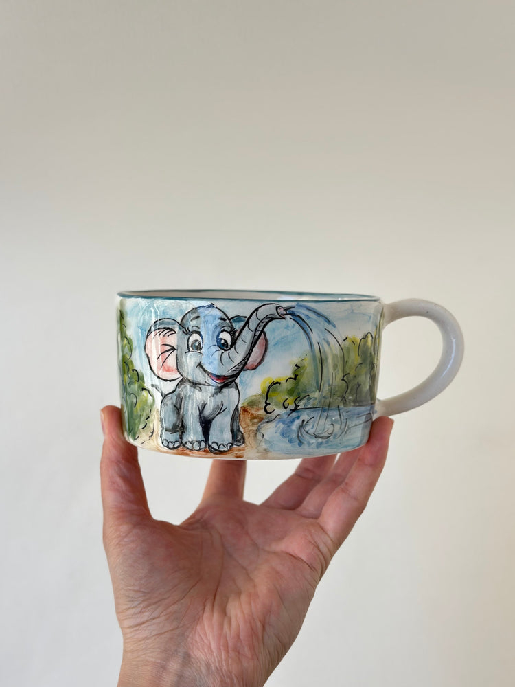 Elephant handmade mug