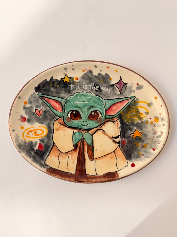 Handmade ceramic coffee cup and plate