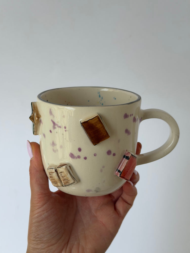 Books handmade ceramic mug