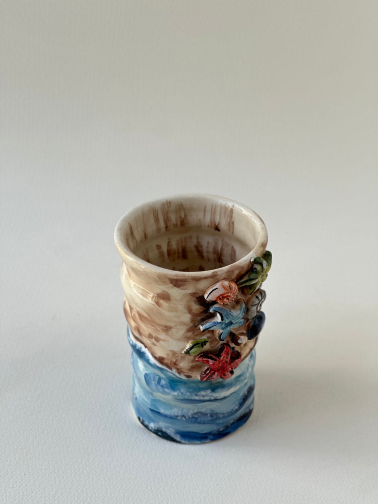 Seashell cup handmade ceramic