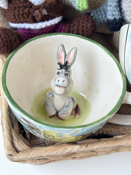 Shrek and Donkey handmade mugs and toys