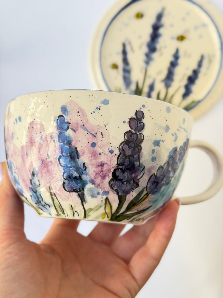 Lavender handmade ceramic mug