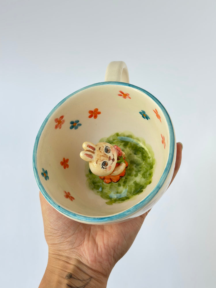 Rabbit handmade ceramic mug