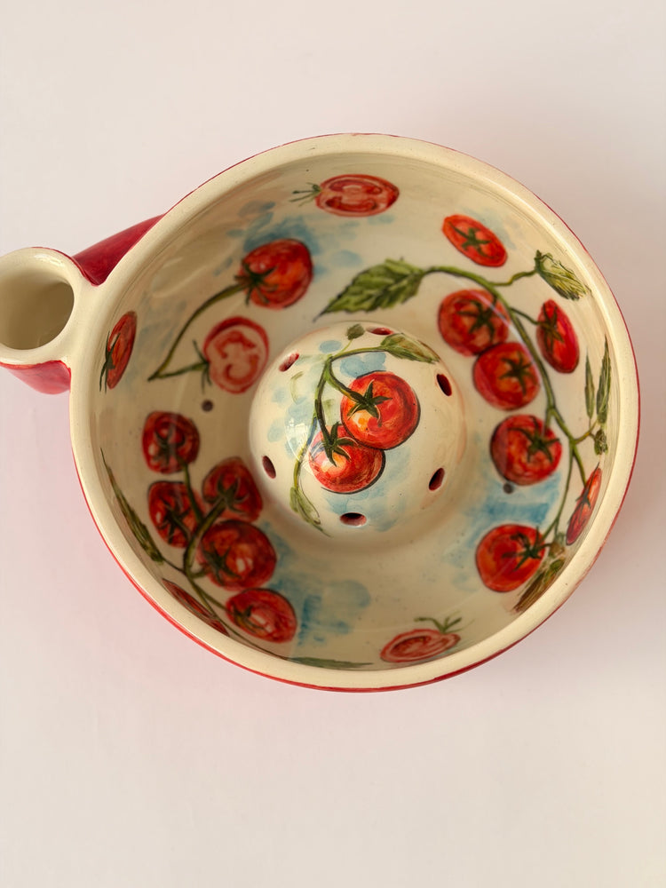 Tomato handmade ceramic washing bowl