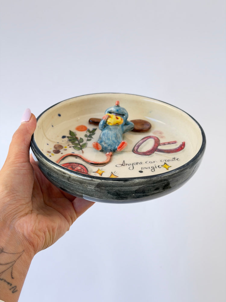 Little Chef handmade ceramic bowl (Note: The product is being sold at a discounted price due to a minor defect.)