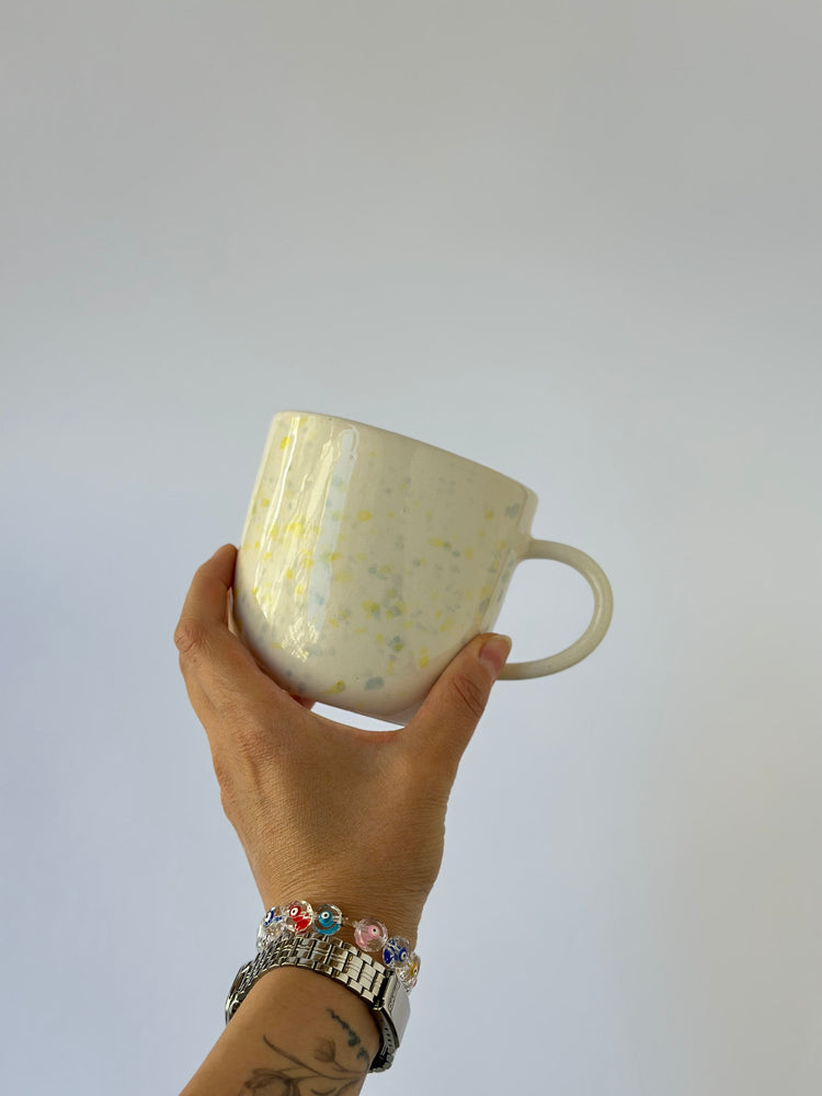 Flowers handmade mug ceramic