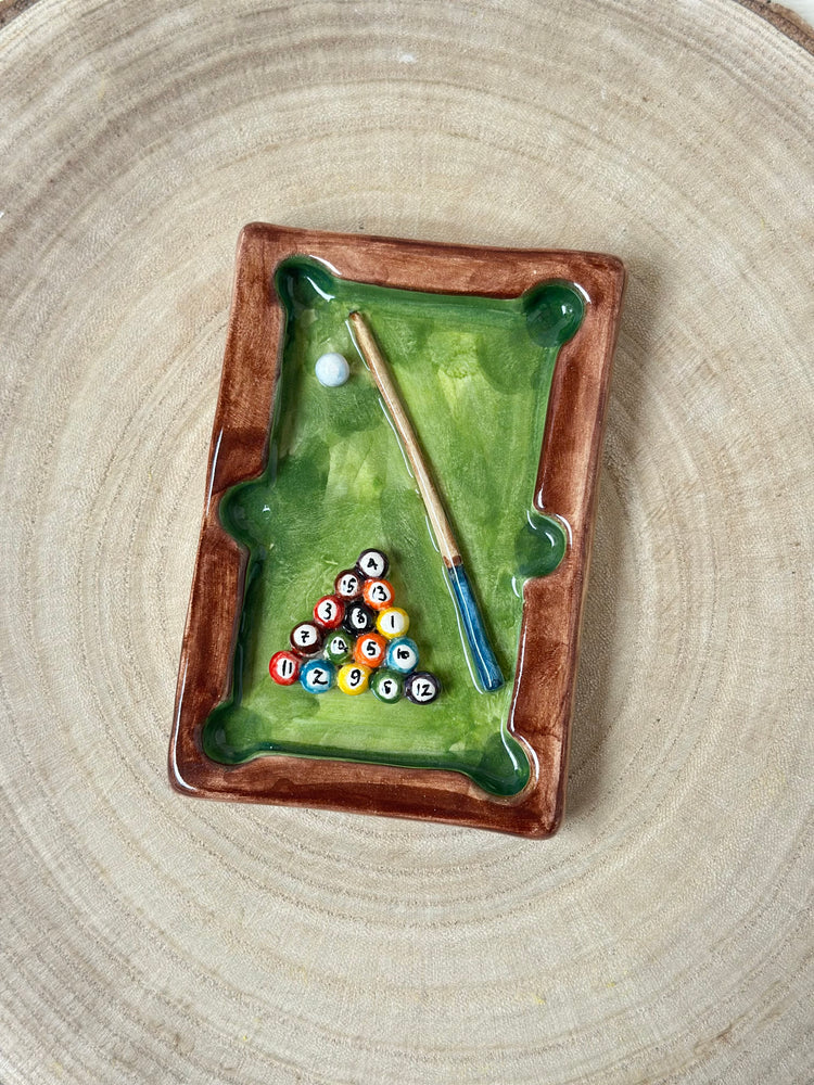 Billiards Handmade ceramic ashtray