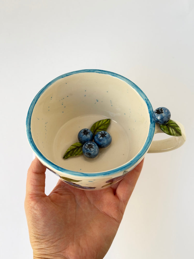 Blueberry handmade ceramic mug