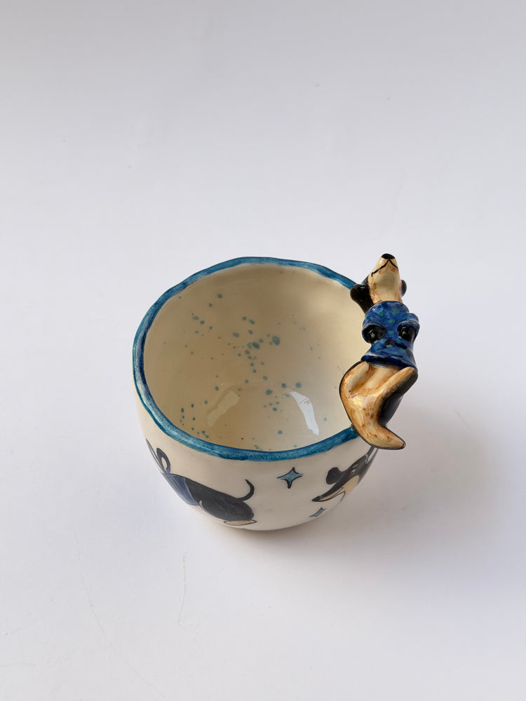 Dachshund dog handmade ceramic cup