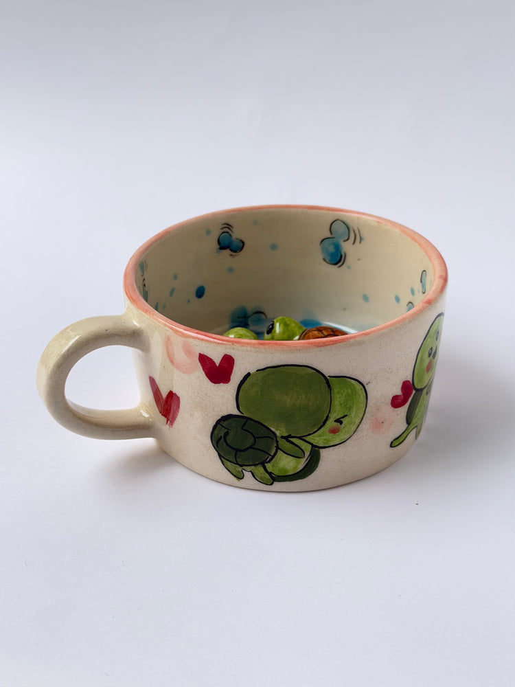 Turtles handmade ceramic mug