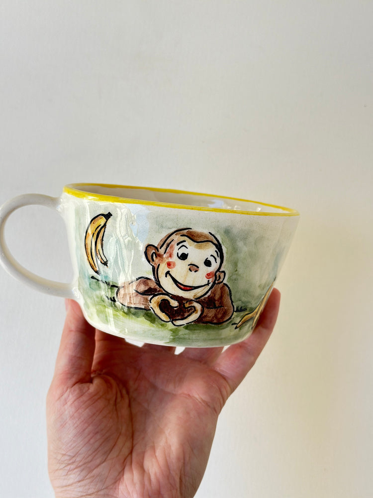 Monkey handmade mug