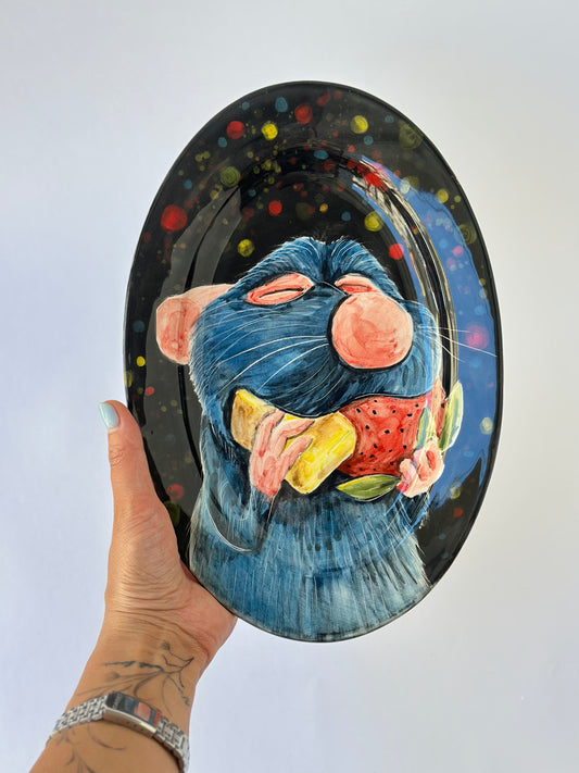 Little Chef handmade ceramic plate (28x18)