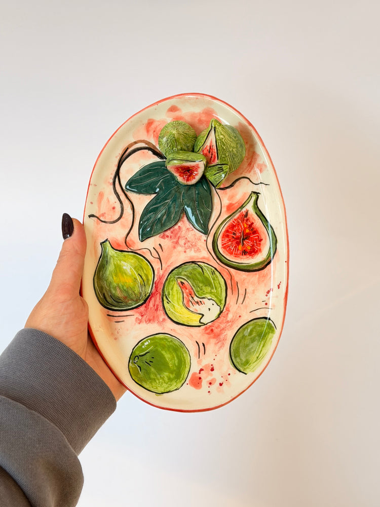 Fig handmade ceramic plate