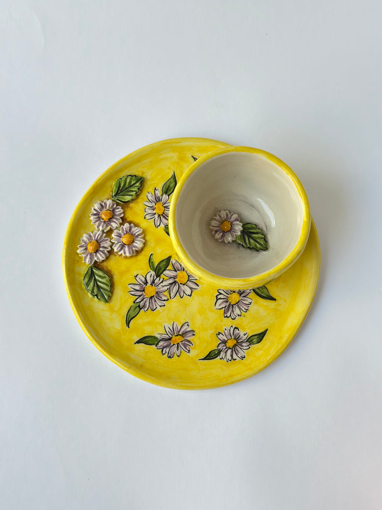 Daisy handmade ceramic cup