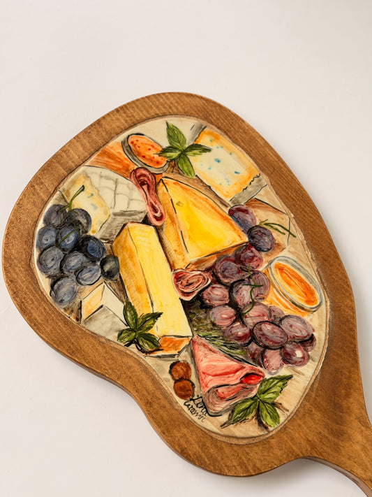 Ceramic & Wood Charcuterie Serving Board ( 35x18)
