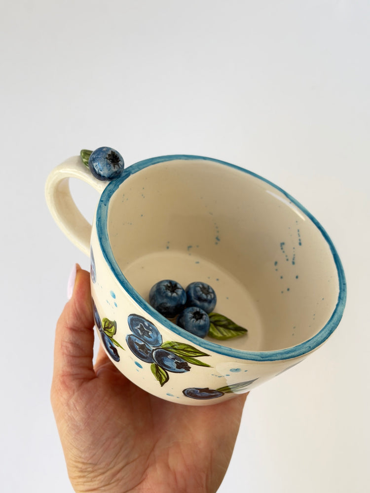 Blueberry handmade ceramic mug