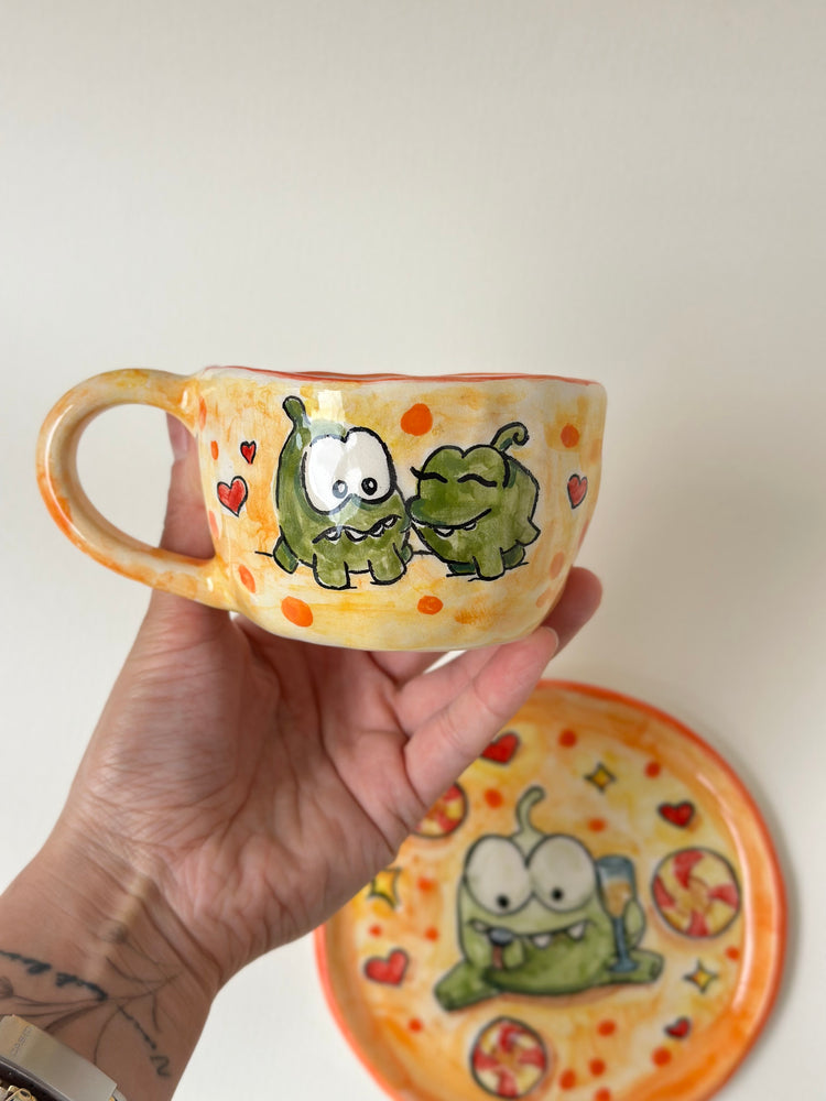 Handmade coffee cup and plate