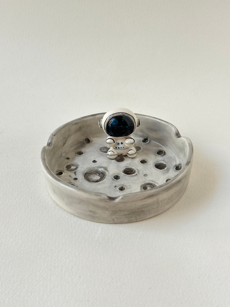 Handmade astronaut ceramic ashtray