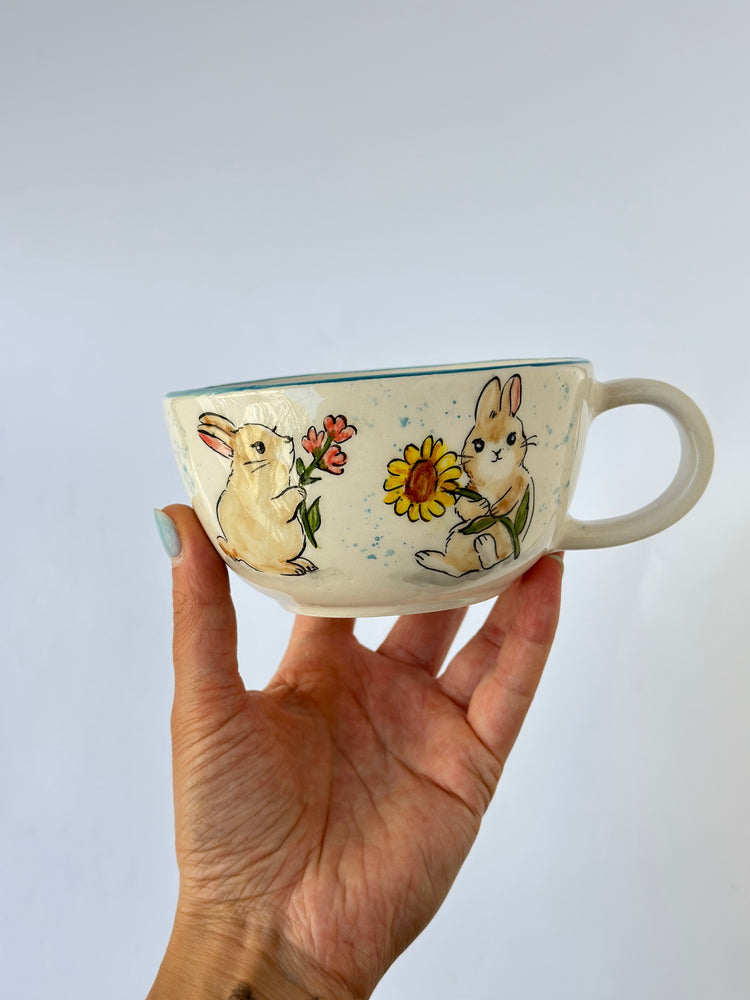 Rabbit handmade ceramic mug