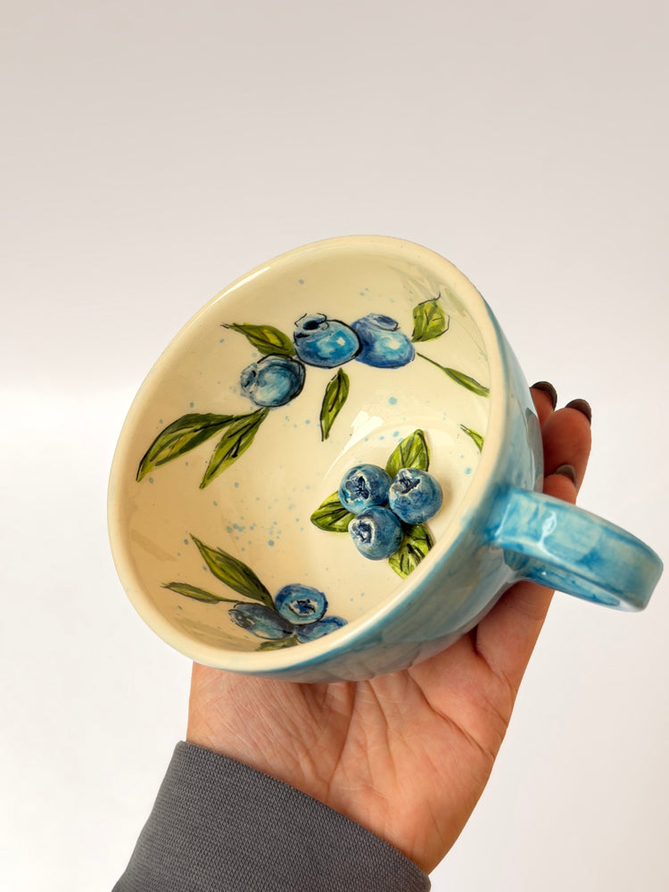 Blueberry handmade ceramic mug