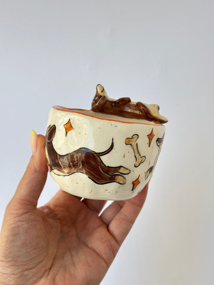 Dachshund dog handmade cup