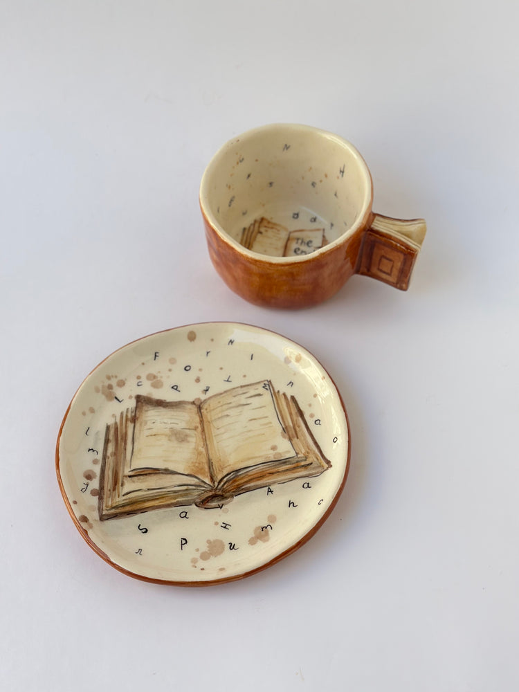 Handmade coffee cup and plate