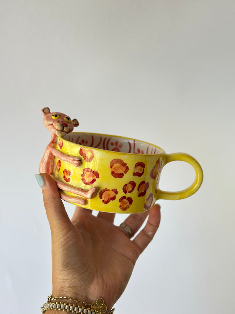 Pink handmade ceramic mug