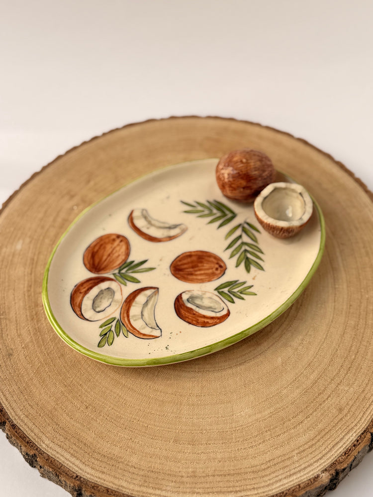 Coconut handmade ceramic plate