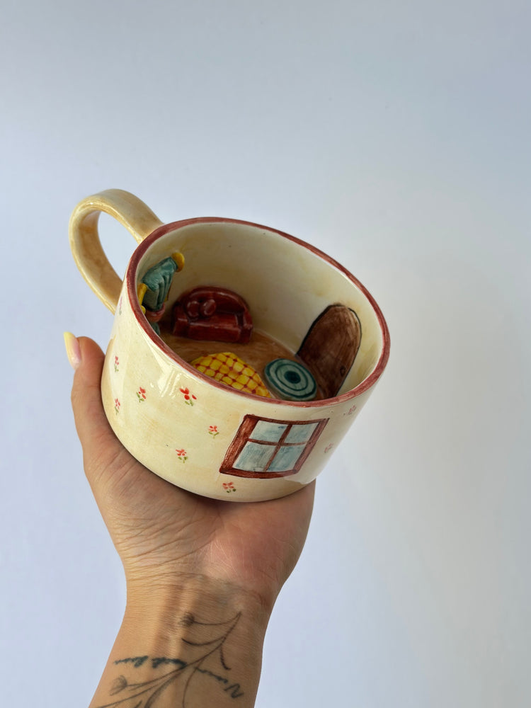 Handmade home decor ceramic mug