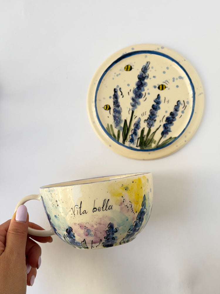 Lavender handmade ceramic mug