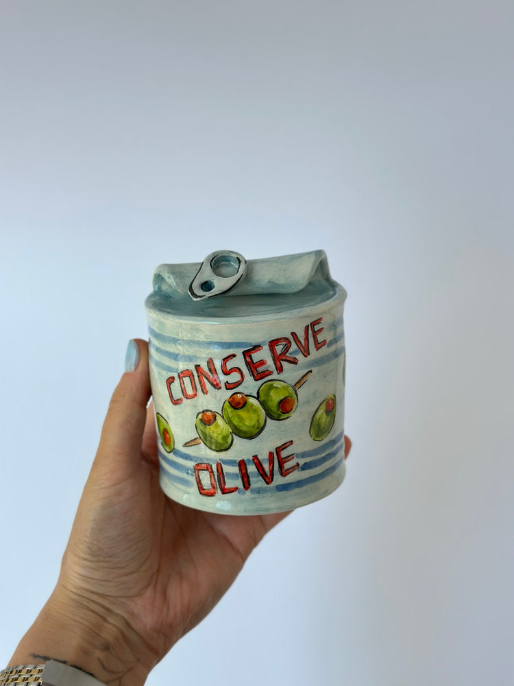 Canned handmade ceramic mug