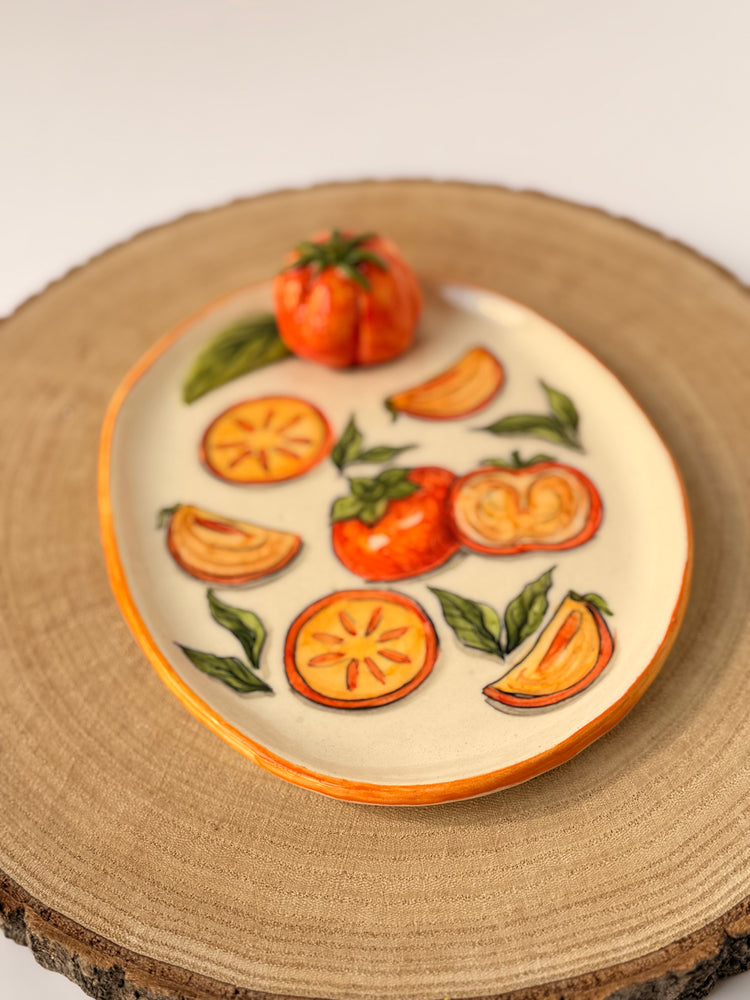Persimmon handmade ceramic plate