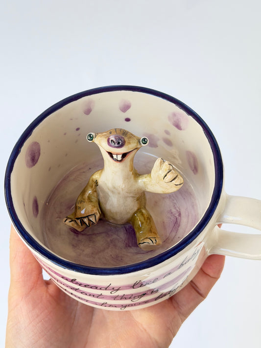 Ground Sloth handmade ceramic mug