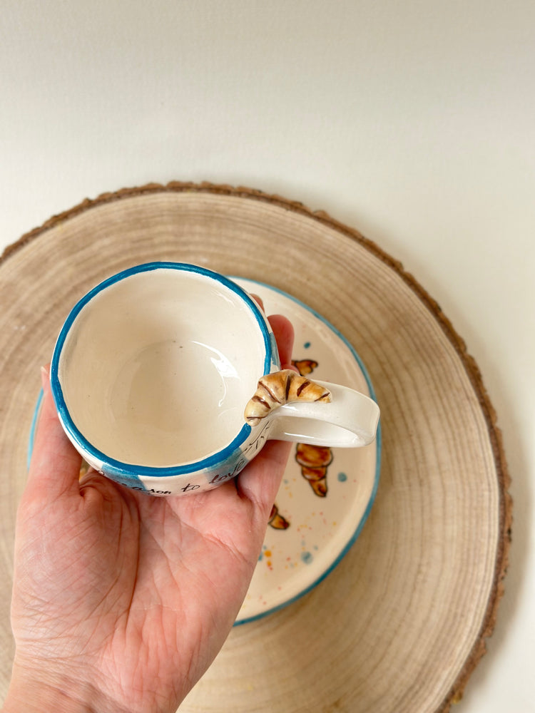 Handmade coffee mug and plate