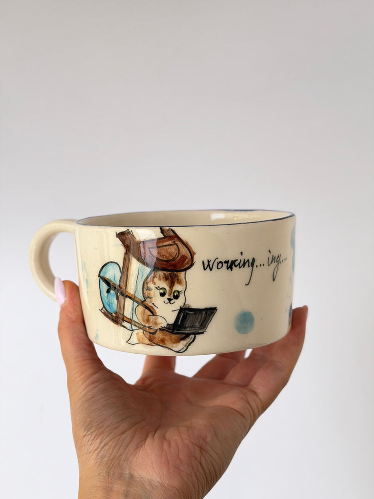Cat handmade ceramic mug