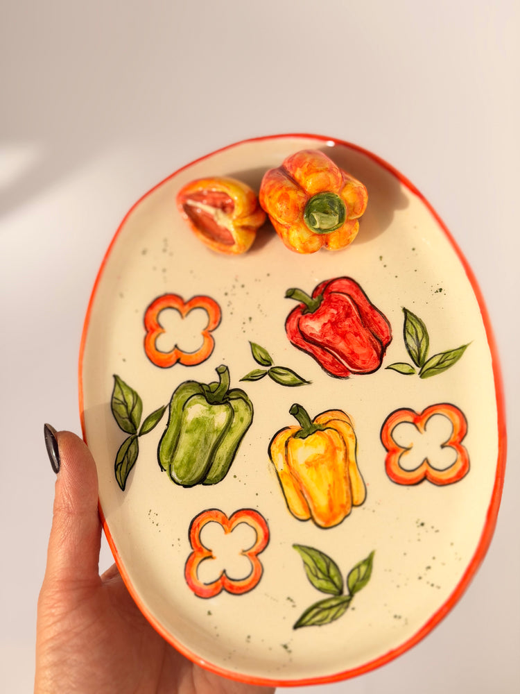 Pepper handmade ceramic plate