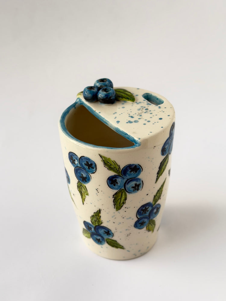 Blueberry takeaway handmade mug