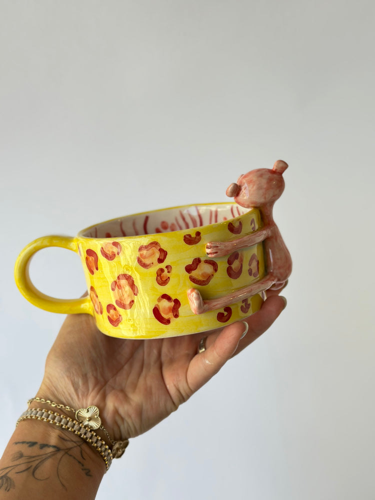 Pink handmade ceramic mug
