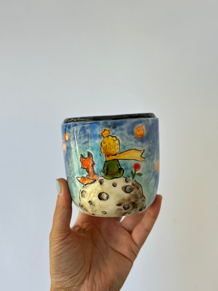 Little Prince handmade ceramic takeaway mug